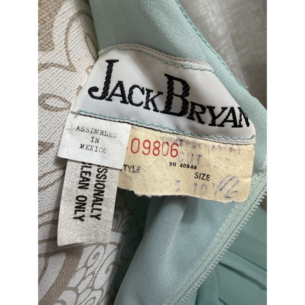 Jack Bryan Seafoam Chiffon Maxi Dress w/ Beaded Sheer Jacket – Size 10 - Picture 8 of 15
